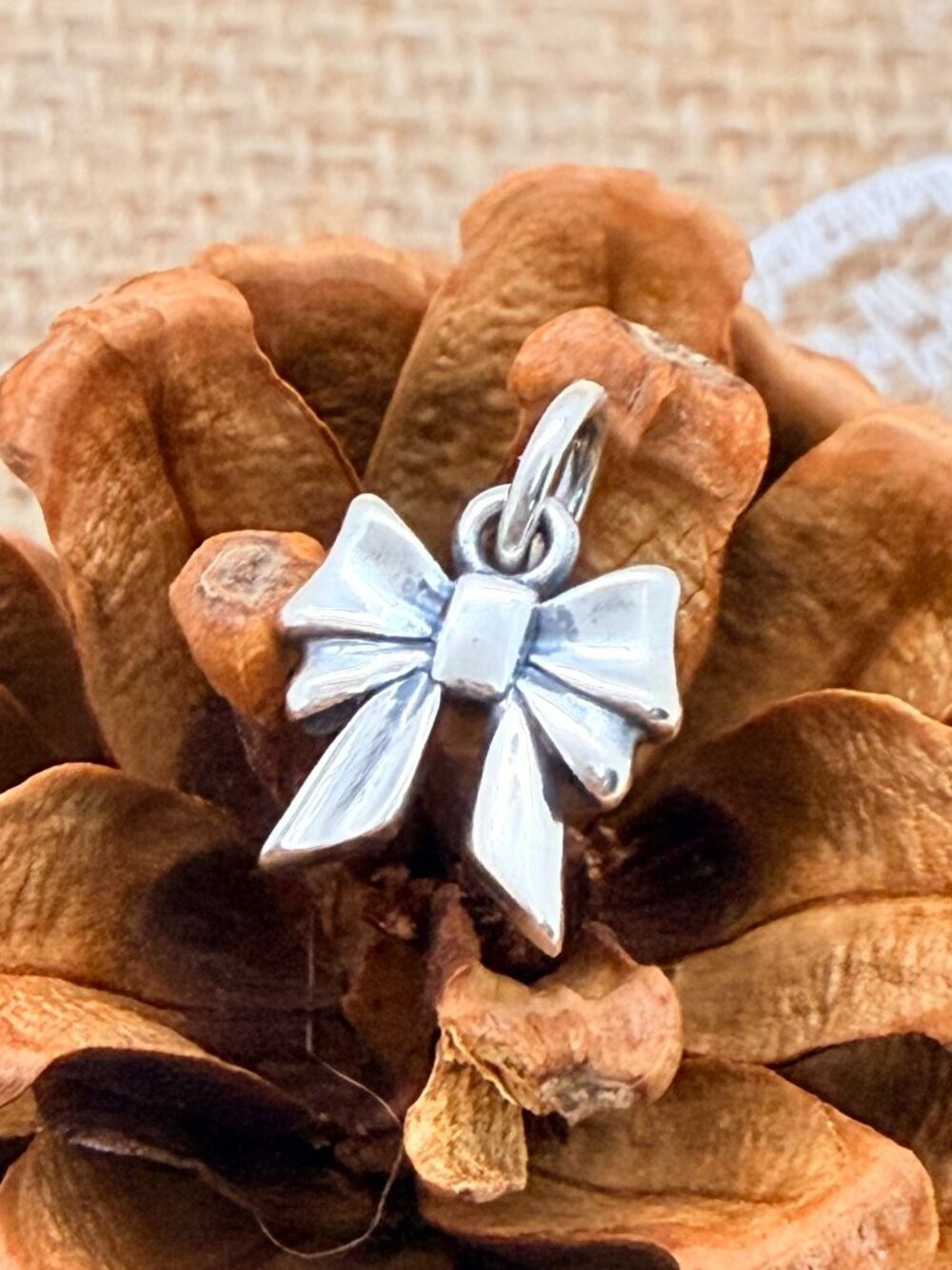 James Avery Tiny Bow Charm Sterling Silver Ribbon Charm